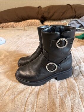 Target Black Girls' Rhinestone Buckle Mid-Calf Boots